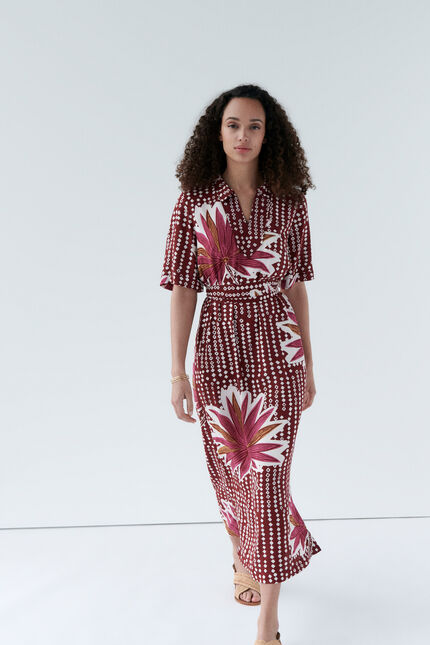 Robe relisa rouge fonce femme