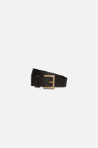 Fara belt in split leather dark brown woman
