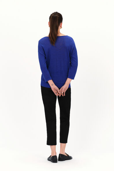 pull alicia col v 100 lin bleu turquoise femme Pull alicia col V 100% lin bleu turquoise femme