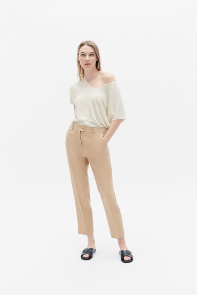 pantalon randy beige femme