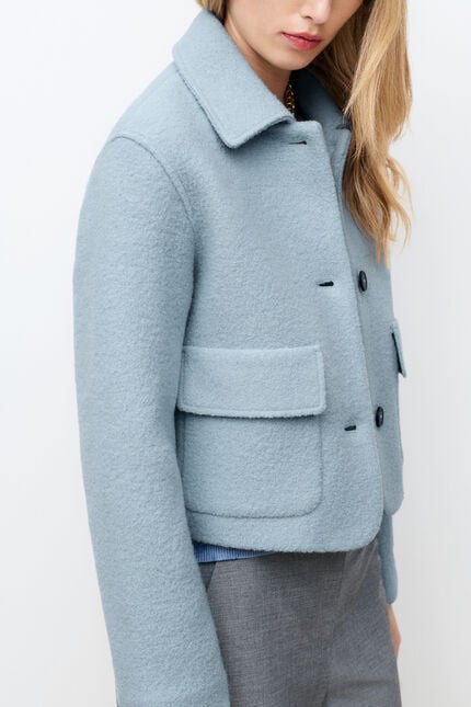 Veste Vibrante2 100% laine bleu gris femme