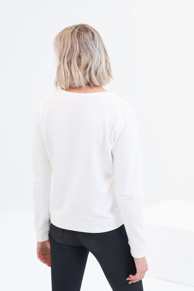 Sweat Ines ivoire femme