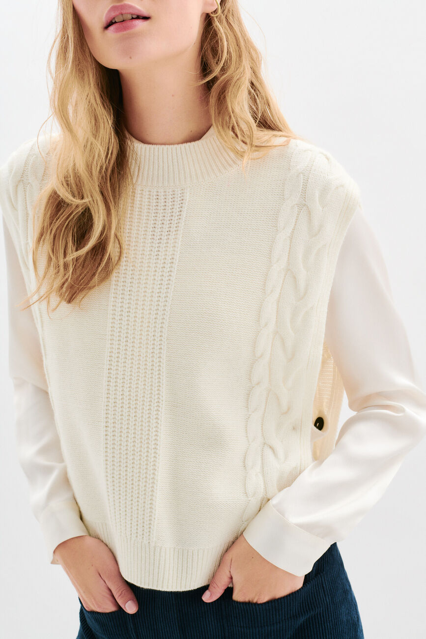 hiris poncho ecru woman