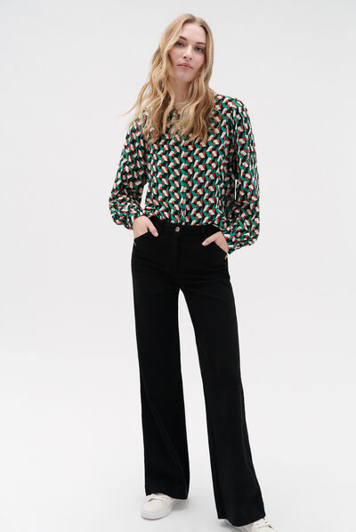 pantaloni lazzaro nero donna