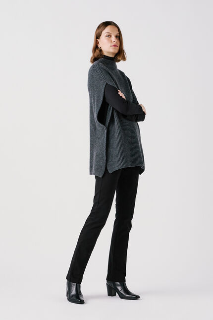 poncho halba gris oscuro mujer