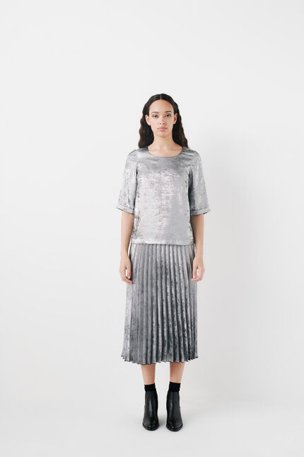 Blouse clarise gris argent femme