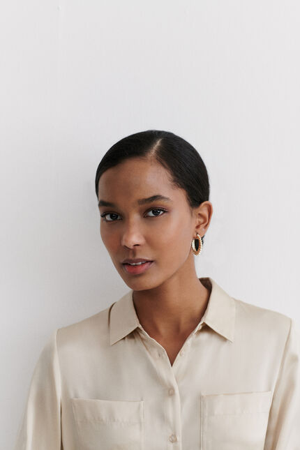 chemise jeanne b 100% soie sable femme