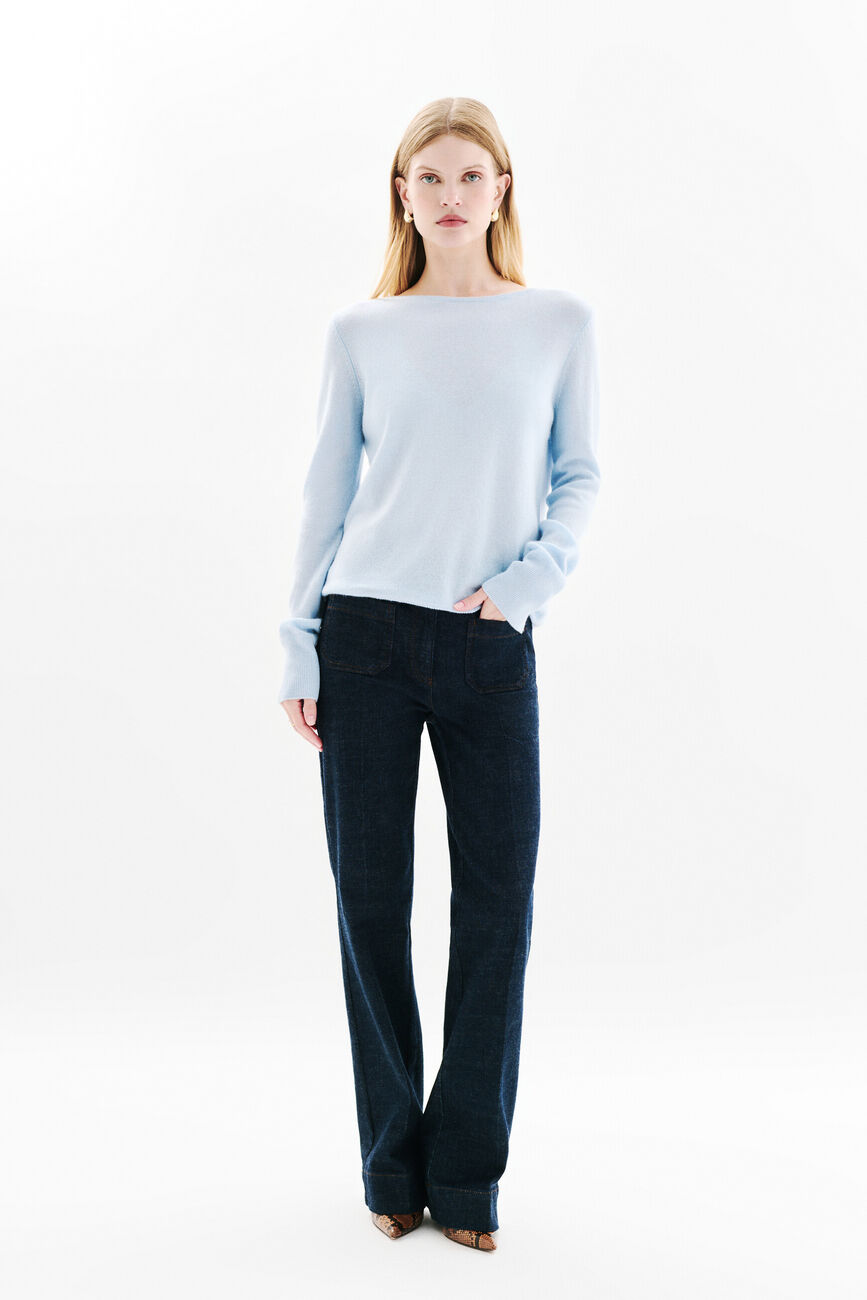 Mzoan Pullover 100% Kaschmir pastellblau damen