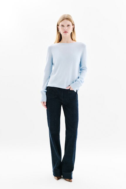 Mzoan 100% cashmere sweater pastel blue woman