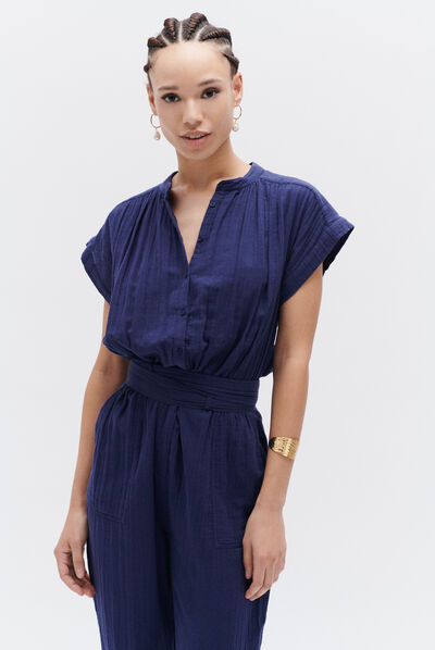 combinaison scone bleu femme
