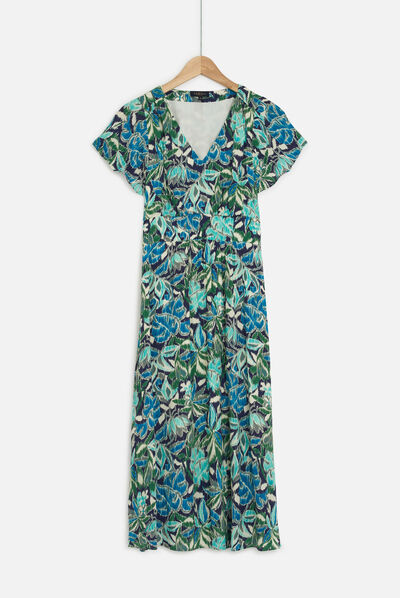 Robe carolina fleurie bleu femme