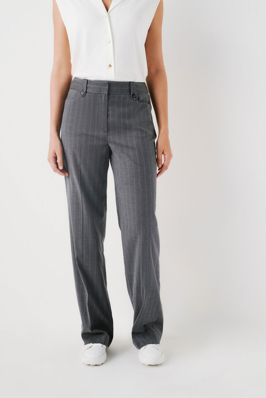 Pantalon pvoyelle gris fonce femme