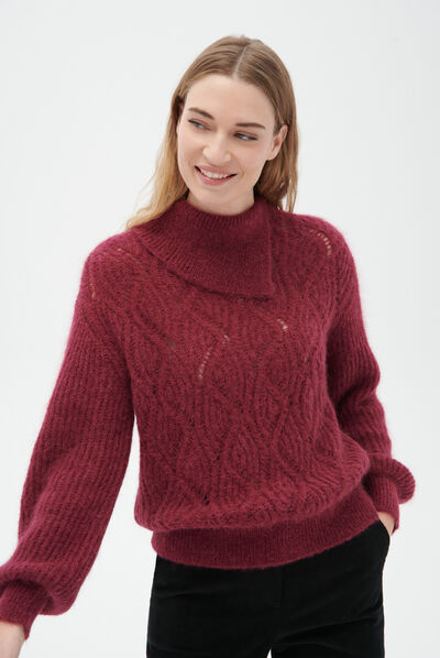 Pull merica bordeaux femme