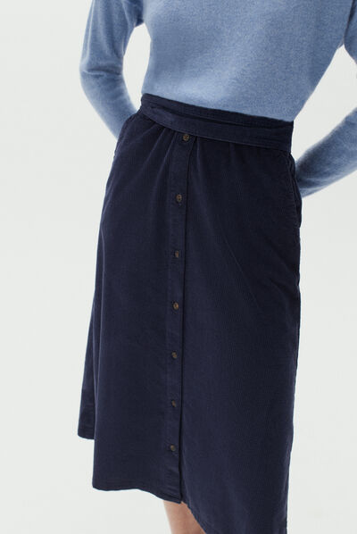 jupe lucia velours bleu marine femme