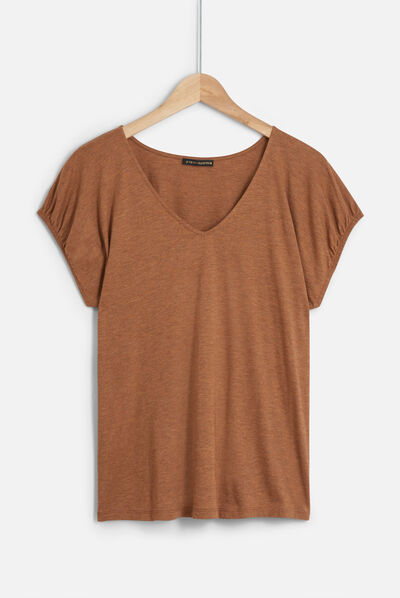 T-shirt Holly camel vrouw