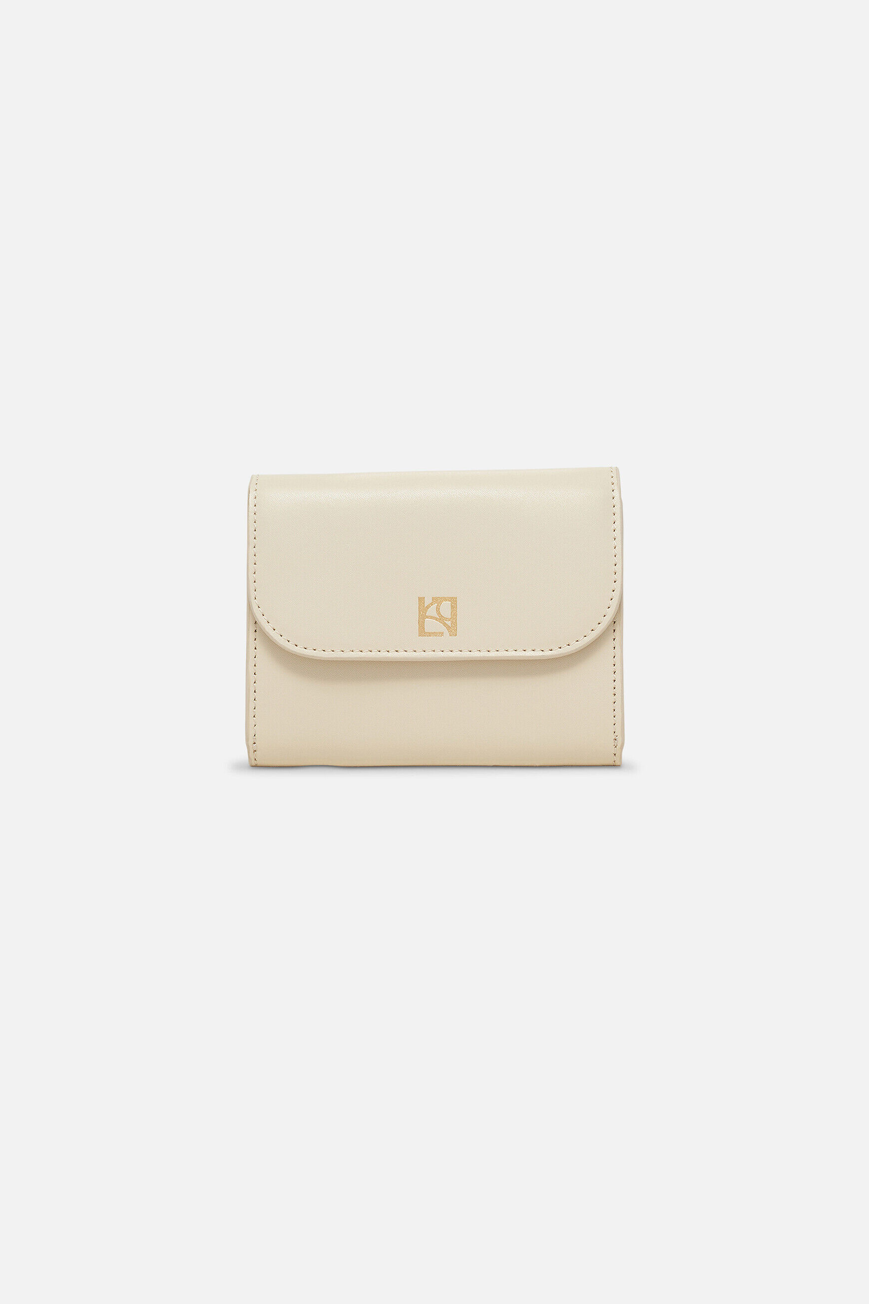 Porte-cartes sully en cuir naturel ecru femme