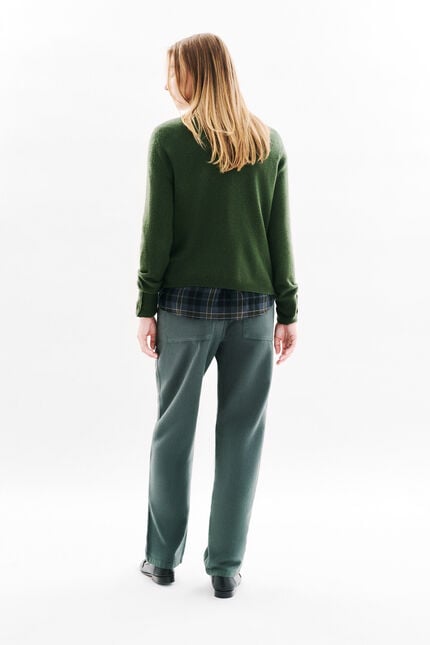 Mzoan 100% cashmere sweater khaki green woman