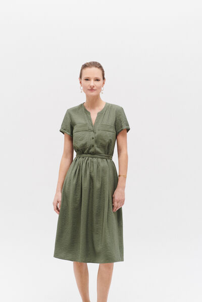 robe dayana vert kaki femme