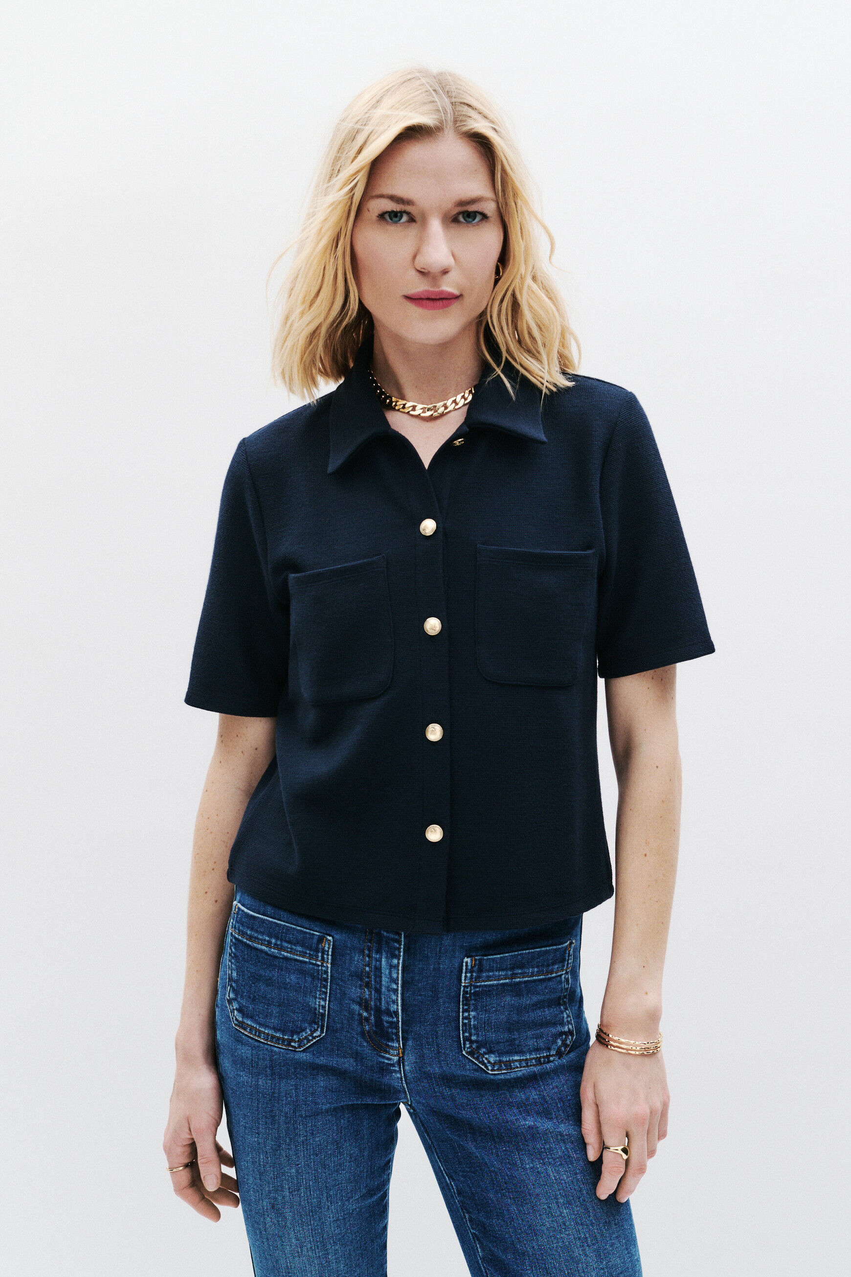 T-shirt Tobias bleu marine femme