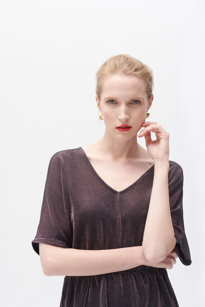 T-shirt tlise ameixa mulher