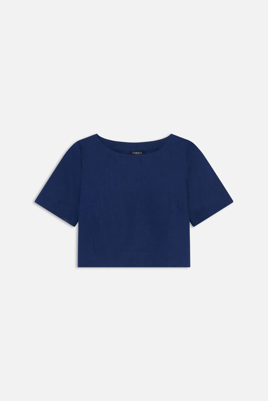 Blouse Cynthia1 100% lin marineblauw vrouw