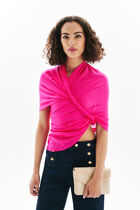 Lazeo scarf fuchsia pink woman
