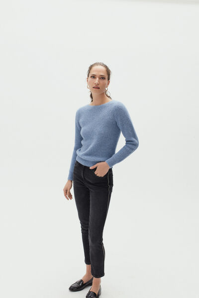 pantalon tosca bleu marine femme