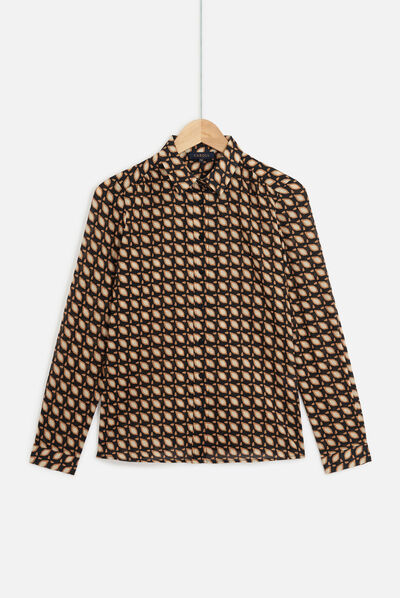 Camisa Samba estampada negro mujer