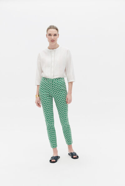 Pantalon pgabin vert menthe femme