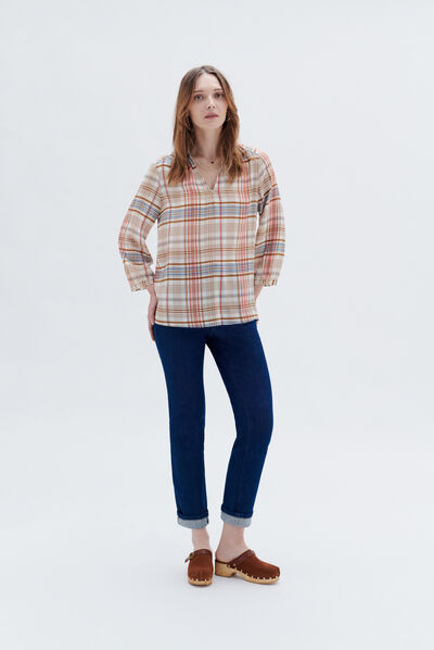 Camisa cmarta camel mulher