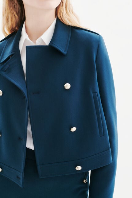 Chaqueta Vicomte azul petróleo mujer