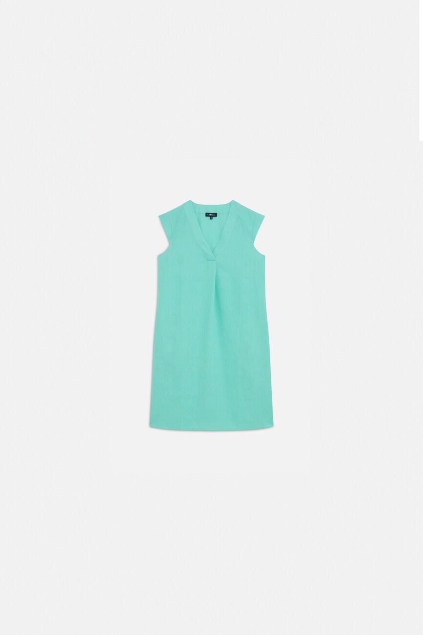 Vestido Pamela 100 % lino verde menta mujer