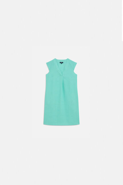 Abito Pamela 100% lino verde menta donna