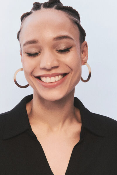 boucles d'oreilles fuji marron femme