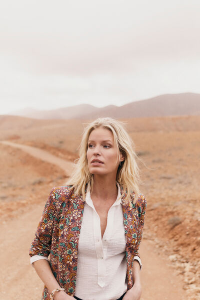 blazer lizzie marron fonce femme
