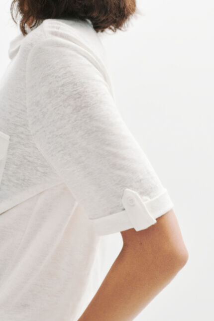 Bluse Estela 100 % Leinen naturfarben damen