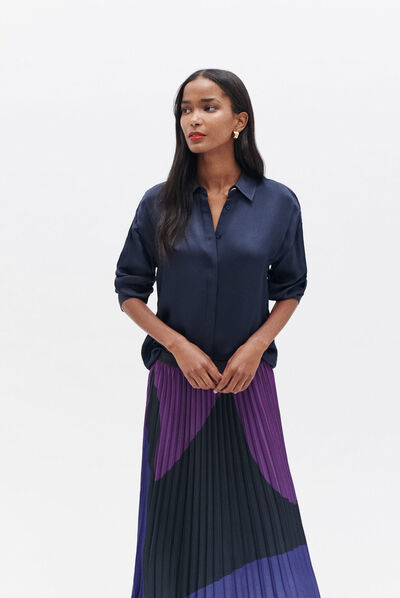 Camisa caby2 azul-marinho mulher