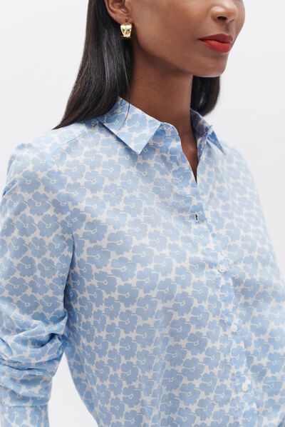 Camisa jessica1 azul céu mulher