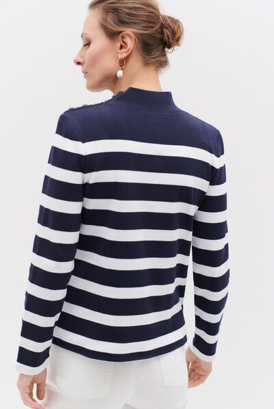T-shirt Charlie à rayures bleu marine femme
