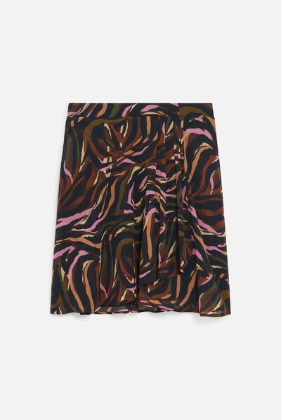 Jupe jemini marron cognac femme