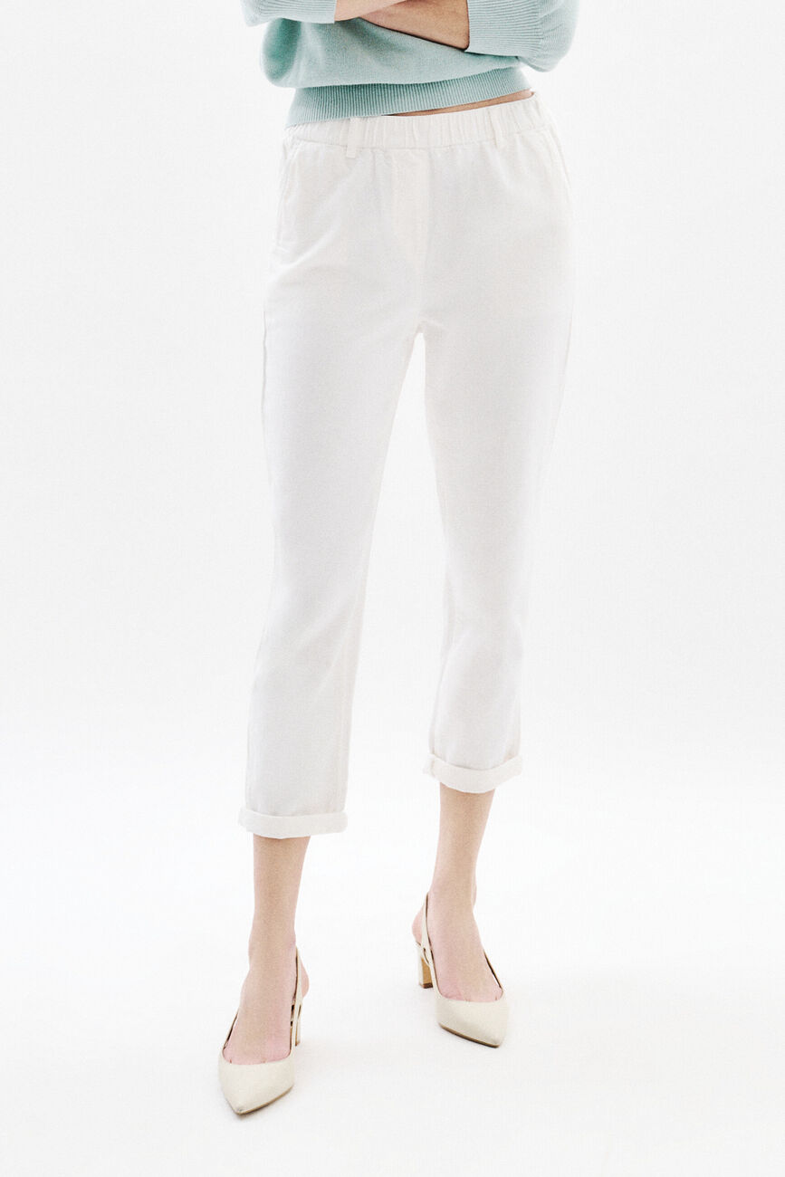Pantalon pnoor blanc femme