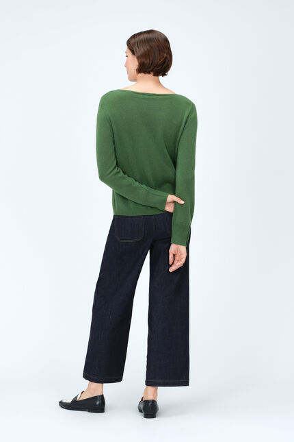 Pull mzoan 100% cachemire vert femme