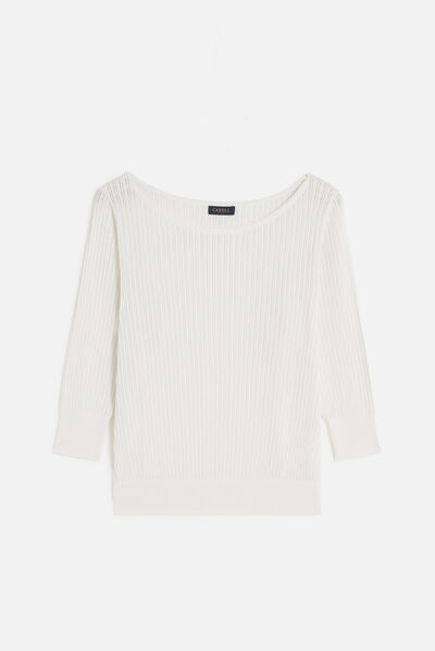 Pull mcleo blanc femme