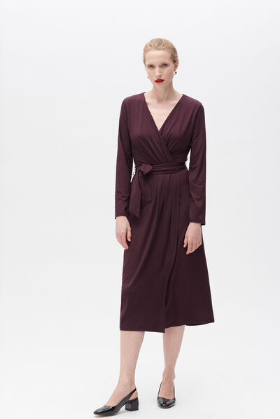 Vestido Rwillou burdeos mujer