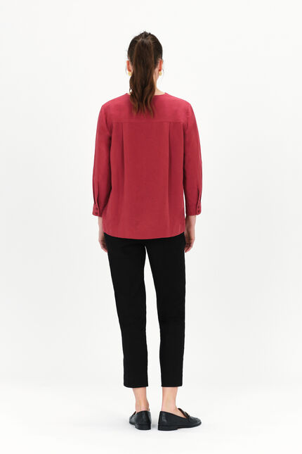 Blouse cachou marron fonce femme