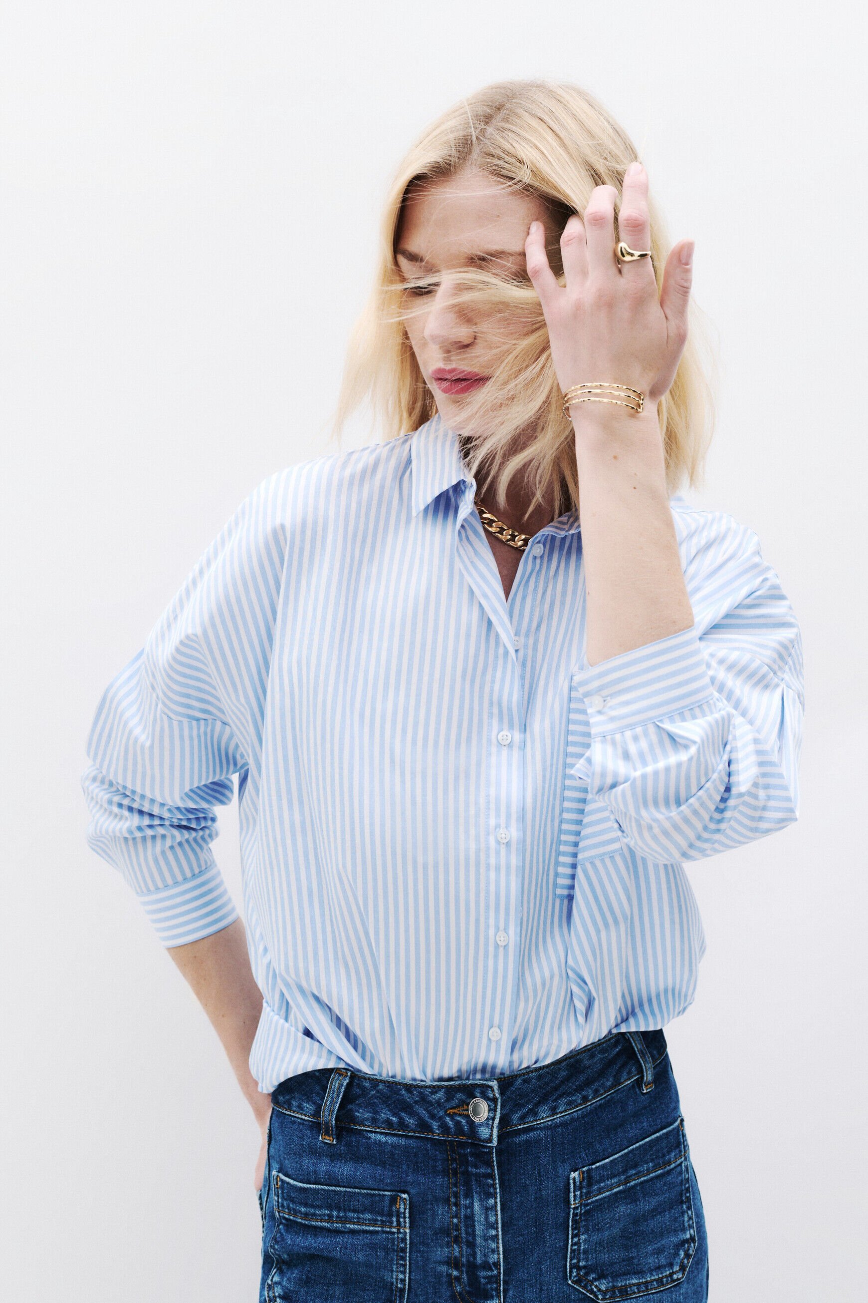 Chemise claudine bleu ciel femme