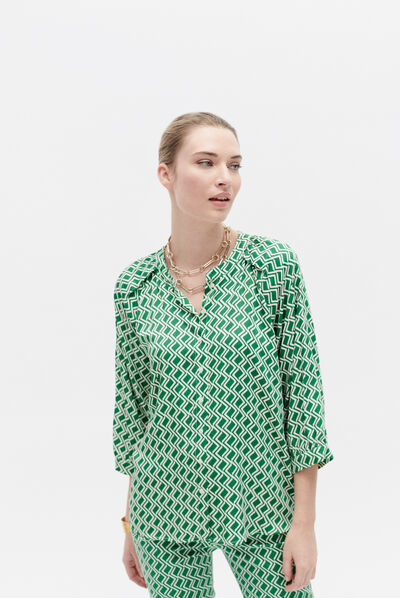 Camisa Cmonalisa verde menta mulher