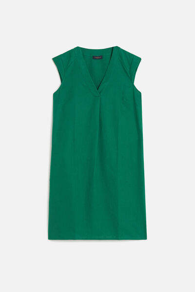 Vestido Pamela 100 % lino verde menta mujer