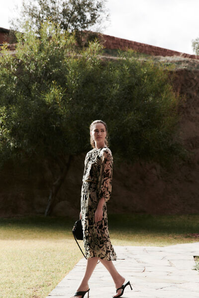 Vestido largo Dunya negro mujer