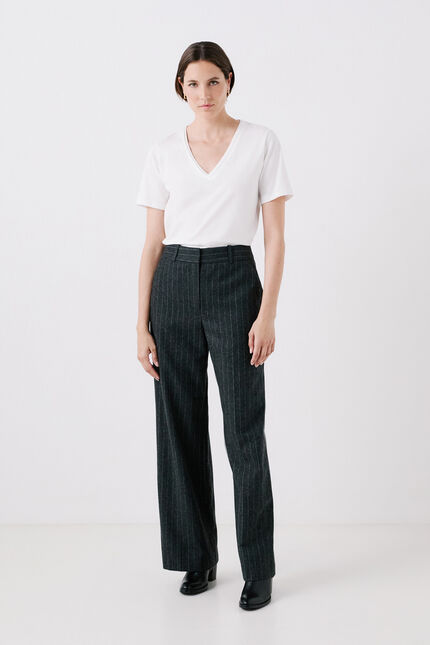 Pantalon pambre gris fonce femme